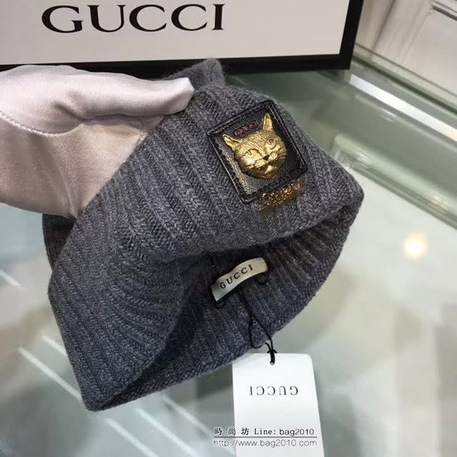 GUCCI古馳 兔絨+羊絨針織圍巾帽子套裝 百搭情侶款 LLWJ5667